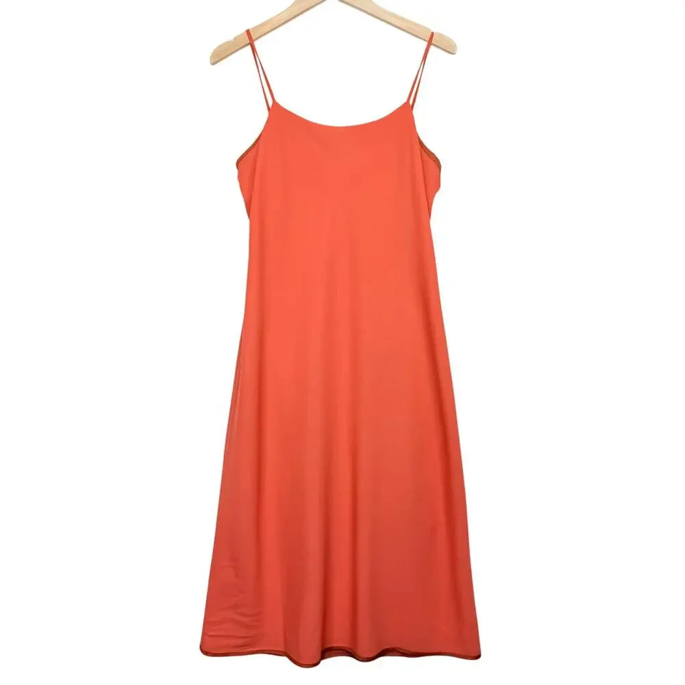 SPANX Carefree Reversible Slip Dress M Sedona Rust Crepe / Satin Minimalist NEW